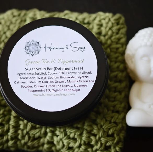 Green Tea & Peppermint Sugar Scrub Bar